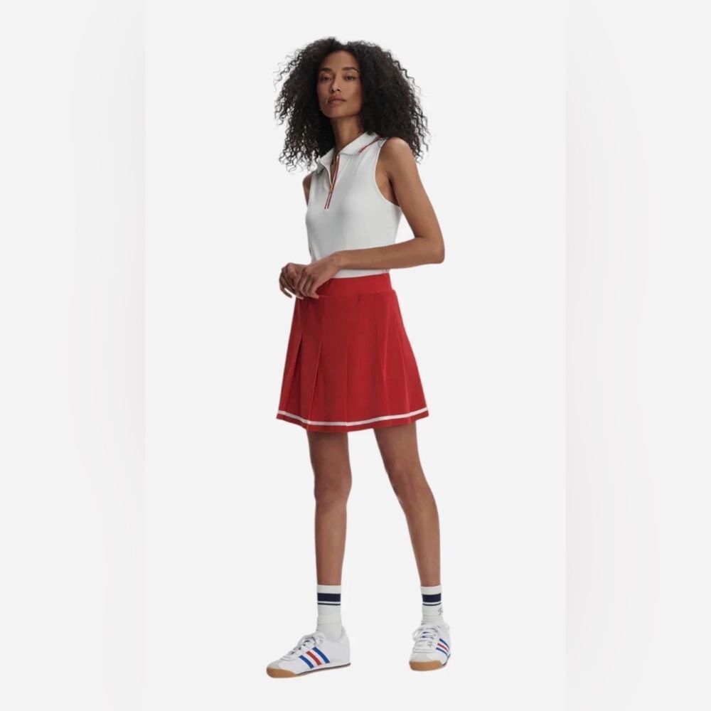 Varley Cora Pleated Performance Skort Pink Contrast Trim Size S